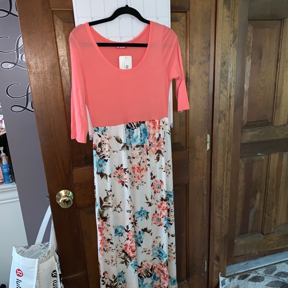 Small Pink/Floral Maxi Dress